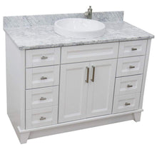 Load image into Gallery viewer, Bellaterra Home Vanity BellaTerra Home 49&quot; Single sink vanity in White finish with White carrara marble and round sink 400700-49S-WH-WMRD