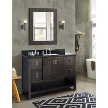 Load image into Gallery viewer, Bellaterra Home Vanity BellaTerra Home 49&quot; Single vanity in Silvery Brown finish with Black Galaxy top and Rectangle Sink 400300-SB-BGR