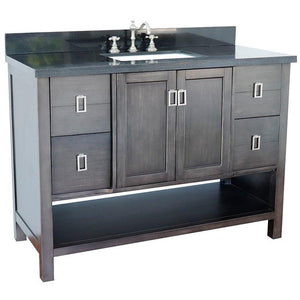 Bellaterra Home Vanity BellaTerra Home 49" Single vanity in Silvery Brown finish with Black Galaxy top and Rectangle Sink 400300-SB-BGR