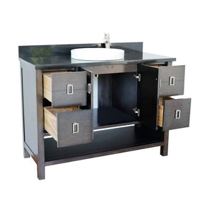 Bellaterra Home Vanity BellaTerra Home 49" Single vanity in Silvery Brown finish with Black Galaxy top and Round Sink 400300-SB-BGRD
