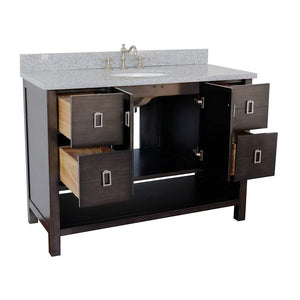 Bellaterra Home Vanity BellaTerra Home 49" Single vanity in Silvery Brown finish with Gray granite top and Oval Sink 400300-SB-GYO