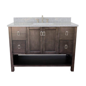 Bellaterra Home Vanity BellaTerra Home 49" Single vanity in Silvery Brown finish with Gray granite top and Rectangle Sink 400300-SB-GYR