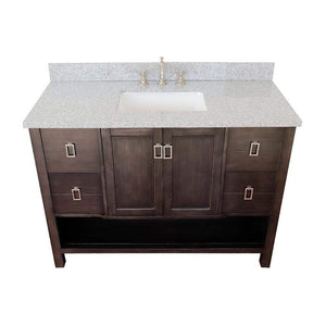 Bellaterra Home Vanity BellaTerra Home 49" Single vanity in Silvery Brown finish with Gray granite top and Rectangle Sink 400300-SB-GYR