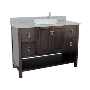 Bellaterra Home Vanity BellaTerra Home 49" Single vanity in Silvery Brown finish with Gray granite top and Round Sink 400300-SB-GYRD