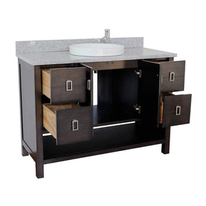 Bellaterra Home Vanity BellaTerra Home 49" Single vanity in Silvery Brown finish with Gray granite top and Round Sink 400300-SB-GYRD