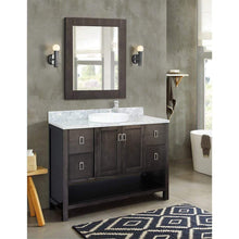 Load image into Gallery viewer, Bellaterra Home Vanity BellaTerra Home 49&quot; Single vanity in Silvery Brown finish with White Carrara top and Round Sink  400300-SB-WMRD