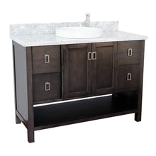 Load image into Gallery viewer, Bellaterra Home Vanity BellaTerra Home 49&quot; Single vanity in Silvery Brown finish with White Carrara top and Round Sink  400300-SB-WMRD