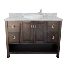 Load image into Gallery viewer, Bellaterra Home Vanity BellaTerra Home 49&quot; Single vanity in Silvery Brown finish with White Carrara top and Round Sink  400300-SB-WMRD