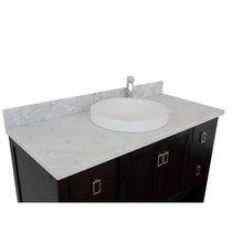 Load image into Gallery viewer, Bellaterra Home Vanity BellaTerra Home 49&quot; Single vanity in Silvery Brown finish with White Carrara top and Round Sink  400300-SB-WMRD