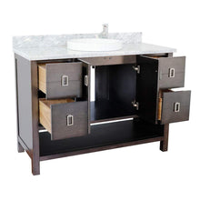 Load image into Gallery viewer, Bellaterra Home Vanity BellaTerra Home 49&quot; Single vanity in Silvery Brown finish with White Carrara top and Round Sink  400300-SB-WMRD