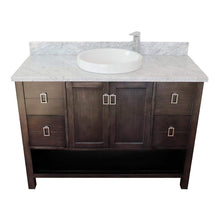 Load image into Gallery viewer, Bellaterra Home Vanity BellaTerra Home 49&quot; Single vanity in Silvery Brown finish with White Carrara top and Round Sink  400300-SB-WMRD