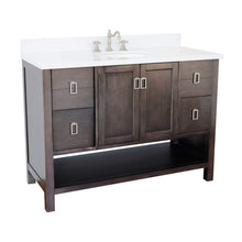 Load image into Gallery viewer, Bellaterra Home Vanity BellaTerra Home 49&quot; Single vanity in Silvery Brown finish with White Quartz top and Oval Sink 400300-SB-WEO