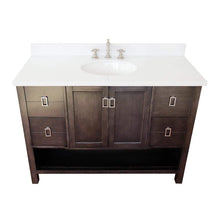 Load image into Gallery viewer, Bellaterra Home Vanity BellaTerra Home 49&quot; Single vanity in Silvery Brown finish with White Quartz top and Oval Sink 400300-SB-WEO