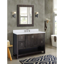 Load image into Gallery viewer, Bellaterra Home Vanity BellaTerra Home 49&quot; Single vanity in Silvery Brown finish with White Quartz top and Rectangle Sink 400300-SB-WER