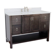 Load image into Gallery viewer, Bellaterra Home Vanity BellaTerra Home 49&quot; Single vanity in Silvery Brown finish with White Quartz top and Rectangle Sink 400300-SB-WER