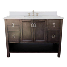 Load image into Gallery viewer, Bellaterra Home Vanity BellaTerra Home 49&quot; Single vanity in Silvery Brown finish with White Quartz top and Rectangle Sink 400300-SB-WER