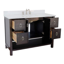 Load image into Gallery viewer, Bellaterra Home Vanity BellaTerra Home 49&quot; Single vanity in Silvery Brown finish with White Quartz top and Rectangle Sink 400300-SB-WER