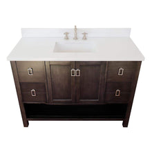 Load image into Gallery viewer, Bellaterra Home Vanity BellaTerra Home 49&quot; Single vanity in Silvery Brown finish with White Quartz top and Rectangle Sink 400300-SB-WER