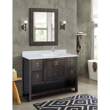 Load image into Gallery viewer, Bellaterra Home Vanity BellaTerra Home 49&quot; Single vanity in Silvery Brown finish with White Quartz top and Round Sink 400300-SB-WERD