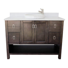 Load image into Gallery viewer, Bellaterra Home Vanity BellaTerra Home 49&quot; Single vanity in Silvery Brown finish with White Quartz top and Round Sink 400300-SB-WERD