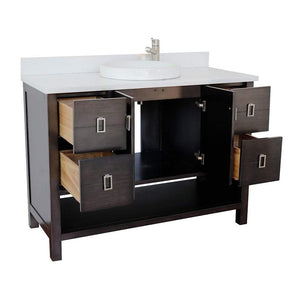 Bellaterra Home Vanity BellaTerra Home 49" Single vanity in Silvery Brown finish with White Quartz top and Round Sink 400300-SB-WERD