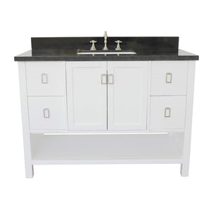 Bellaterra Home Vanity BellaTerra Home 49" Single vanity in White finish with Black Galaxy top and Rectangle Sink  400300-WH-BGR