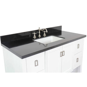 Bellaterra Home Vanity BellaTerra Home 49" Single vanity in White finish with Black Galaxy top and Rectangle Sink  400300-WH-BGR
