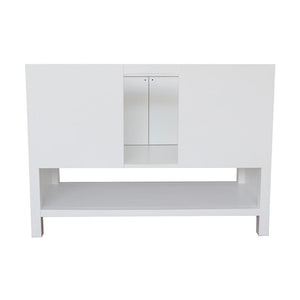 Bellaterra Home Vanity BellaTerra Home 49" Single vanity in White finish with Black Galaxy top and Rectangle Sink  400300-WH-BGR