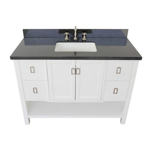 Bellaterra Home Vanity BellaTerra Home 49" Single vanity in White finish with Black Galaxy top and Rectangle Sink  400300-WH-BGR