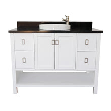 Load image into Gallery viewer, Bellaterra Home Vanity BellaTerra Home 49&quot; Single vanity in White finish with Black Galaxy top and Round Sink 400300-WH-BGRD