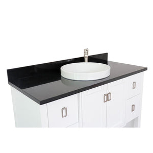 Bellaterra Home Vanity BellaTerra Home 49" Single vanity in White finish with Black Galaxy top and Round Sink 400300-WH-BGRD