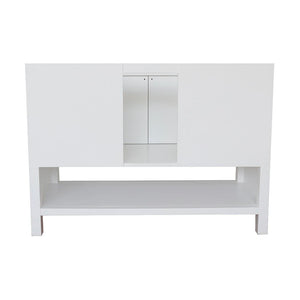 Bellaterra Home Vanity BellaTerra Home 49" Single vanity in White finish with Black Galaxy top and Round Sink 400300-WH-BGRD