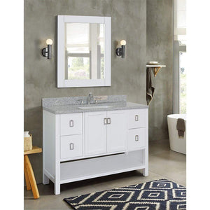 Bellaterra Home Vanity BellaTerra Home 49" Single vanity in White finish with Gray granite top and Rectangle Sink 400300-WH-GYR