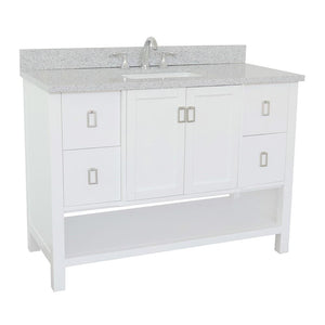 Bellaterra Home Vanity BellaTerra Home 49" Single vanity in White finish with Gray granite top and Rectangle Sink 400300-WH-GYR