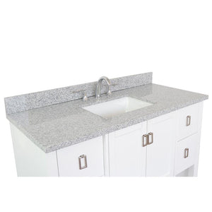 Bellaterra Home Vanity BellaTerra Home 49" Single vanity in White finish with Gray granite top and Rectangle Sink 400300-WH-GYR