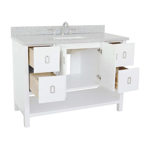 Bellaterra Home Vanity BellaTerra Home 49" Single vanity in White finish with Gray granite top and Rectangle Sink 400300-WH-GYR