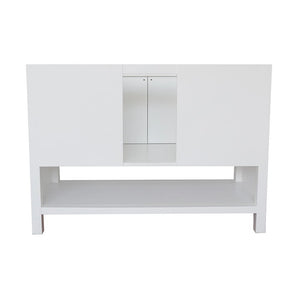Bellaterra Home Vanity BellaTerra Home 49" Single vanity in White finish with Gray granite top and Rectangle Sink 400300-WH-GYR
