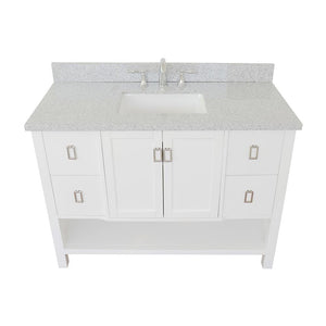 Bellaterra Home Vanity BellaTerra Home 49" Single vanity in White finish with Gray granite top and Rectangle Sink 400300-WH-GYR
