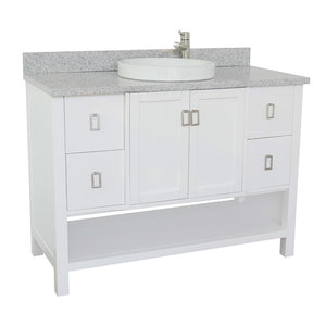 Bellaterra Home Vanity BellaTerra Home 49" Single vanity in White finish with Gray granite top and Round Sink 400300-WH-GYRD