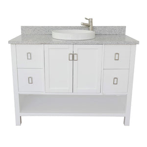 Bellaterra Home Vanity BellaTerra Home 49" Single vanity in White finish with Gray granite top and Round Sink 400300-WH-GYRD