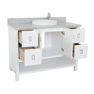 Bellaterra Home Vanity BellaTerra Home 49" Single vanity in White finish with Gray granite top and Round Sink 400300-WH-GYRD