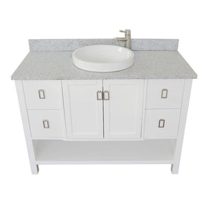 Bellaterra Home Vanity BellaTerra Home 49" Single vanity in White finish with Gray granite top and Round Sink 400300-WH-GYRD