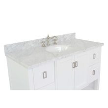 Load image into Gallery viewer, Bellaterra Home Vanity BellaTerra Home 49&quot; Single vanity in White finish with White Carrara top and Oval Sink 400300-WH-WMO