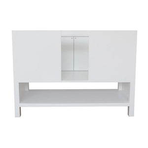 Bellaterra Home Vanity BellaTerra Home 49" Single vanity in White finish with White Carrara top and Oval Sink 400300-WH-WMO