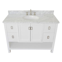 Load image into Gallery viewer, Bellaterra Home Vanity BellaTerra Home 49&quot; Single vanity in White finish with White Carrara top and Oval Sink 400300-WH-WMO