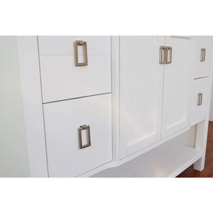 Bellaterra Home Vanity BellaTerra Home 49" Single vanity in White finish with White Carrara top and Oval Sink 400300-WH-WMO