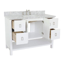Load image into Gallery viewer, Bellaterra Home Vanity BellaTerra Home 49&quot; Single vanity in White finish with White Carrara top and Rectangle Sink 400300-WH-WMR