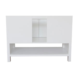Bellaterra Home Vanity BellaTerra Home 49" Single vanity in White finish with White Carrara top and Rectangle Sink 400300-WH-WMR