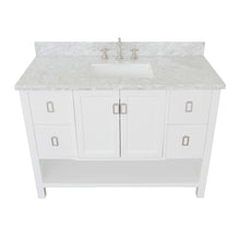 Load image into Gallery viewer, Bellaterra Home Vanity BellaTerra Home 49&quot; Single vanity in White finish with White Carrara top and Rectangle Sink 400300-WH-WMR