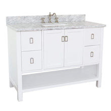 Load image into Gallery viewer, Bellaterra Home Vanity BellaTerra Home 49&quot; Single vanity in White finish with White Carrara top and Rectangle Sink 400300-WH-WMR